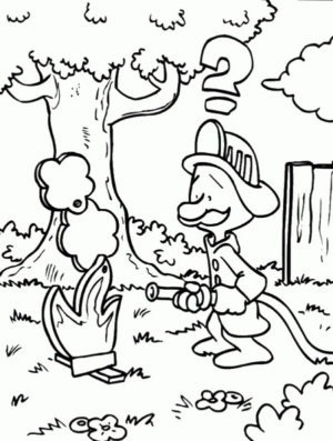 Disegno di pompiere da stampare e colorare