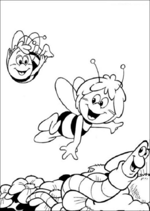 Disegno di Ape Maia da stampare e colorare 4