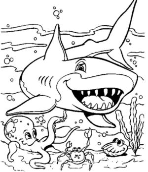 Disegno di squalo da stampare e colorare 59