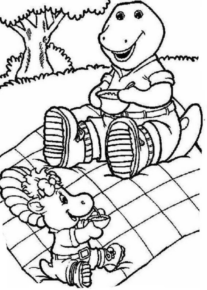 Disegno di Barney il dinosauro da stampare e colorare 10