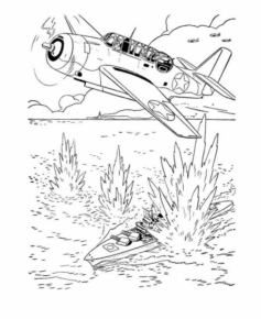 Disegno di aereo militare da stampare e colorare 95