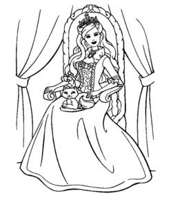 Disegno di Barbie Principessa da stampare e colorare 7