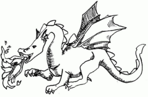 Disegno di dragone da stampare e colorare 76