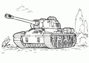 Disegno di carro armato da stampare e colorare 2