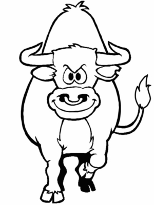 Disegno di toro da stampare e colorare 1