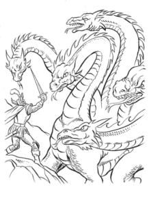 Disegno di dragone da stampare e colorare 225