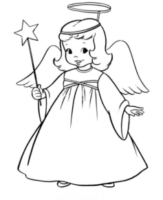 Disegno di angelo da stampare e colorare 47