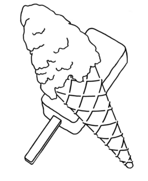 Disegno di gelato da stampare e colorare 1