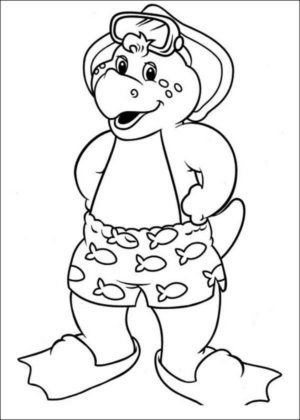 Disegno di Barney il dinosauro da stampare e colorare 14 Disegno di Barney il dinosauro da stampare e colorare 14