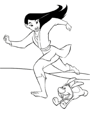 Disegno di Mulan da stampare e colorare 6