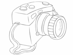 Disegno di fotocamera da stampare e colorare 7