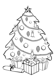 Disegno di albero di Natale da stampare e colorare 129 Disegno di albero di Natale da stampare e colorare 129