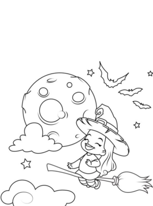 Disegno di bambino ad Halloween da stampare e colorare 5