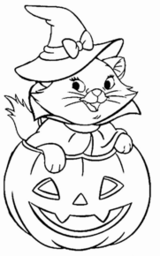 Disegno di gatto di halloween da stampare e colorare 24