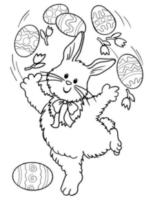 Disegno di coniglietto di Pasqua da stampare e colorare 1 Disegno di coniglietto di Pasqua da stampare e colorare 1
