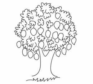 Disegno di albero da frutta da stampare e colorare 14