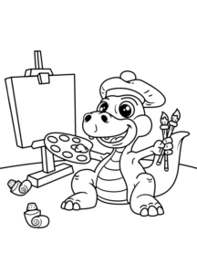 Disegno di Dino da stampare e colorare 6
