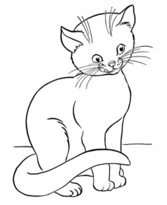 Disegno di gatto da stampare e colorare 106