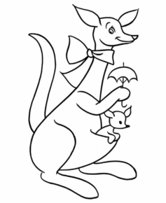 Disegno di canguro da stampare e colorare 3