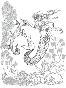 Disegno di sirena da stampare e colorare 25