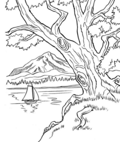Disegno di paesaggio da stampare e colorare 43