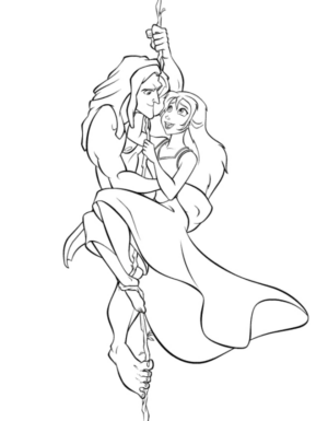 Disegno di Tarzan da stampare e colorare 4
