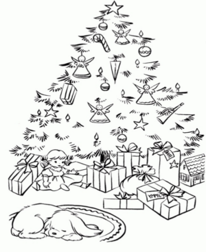 Disegno di albero di Natale da stampare e colorare 18 Disegno di albero di Natale da stampare e colorare 18