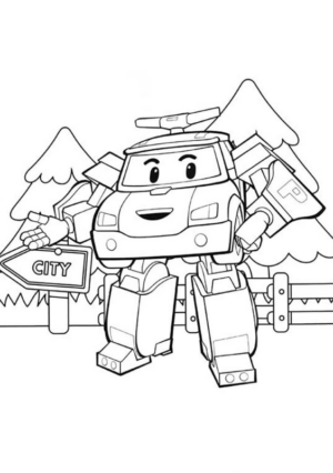Disegno di Robocar da stampare e colorare 2