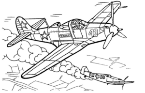 Disegno di aereo militare da stampare e colorare 66