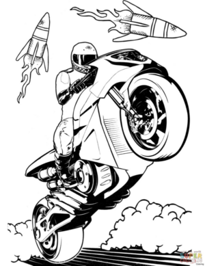 Disegno di moto da stampare e colorare 57