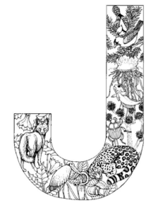 Disegno di lettera dell’alfabeto da stampare e colorare 28