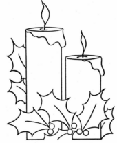 Disegni di Candele Natalizie da colorare