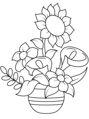 Disegno di fiore da stampare e colorare 214