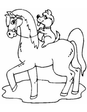Disegno di cavallo da stampare e colorare 141
