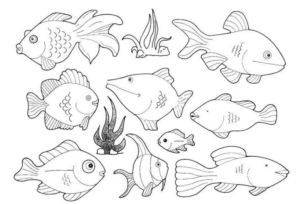 Disegno di pesce da stampare e colorare 323