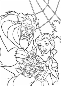 Disegno di La Bella e la Bestia da stampare e colorare 52 Disegno di La Bella e la Bestia da stampare e colorare 52