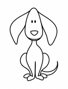 Disegno di cane da stampare e colorare 106