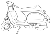 Disegni di Scooter – Vespe da colorare