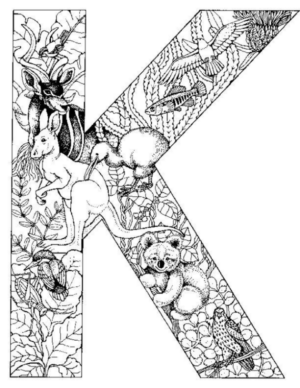 Disegno di lettera dell’alfabeto da stampare e colorare 148