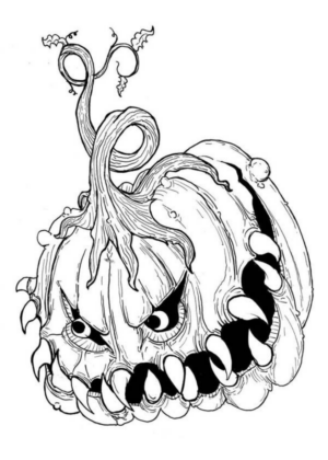 Disegno di zucca di Halloween da stampare e colorare 173
