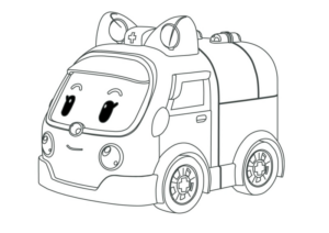 Disegno di auto della polizia da stampare e colorare 15