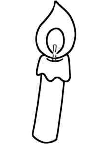 Disegno di candela natalizia da stampare e colorare 7