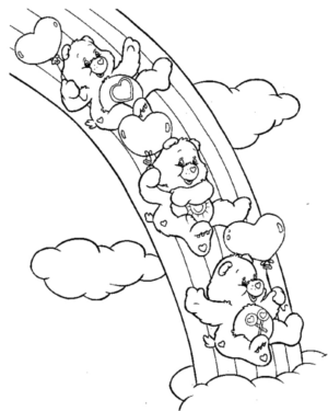 Disegno di Orsetti del cuore da stampare e colorare 14