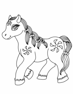 Disegno di cavallo da stampare e colorare 135