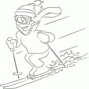 Disegno di sci da stampare e colorare 10
