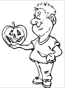 Disegno di zucca di Halloween da stampare e colorare 14
