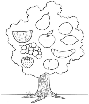 Disegno di albero da frutta da stampare e colorare 22