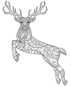 Disegno di renna di Natale da stampare e colorare 20