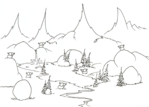 Disegno di paesaggio da stampare e colorare 26