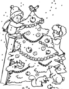Disegno di albero di Natale da stampare e colorare 174